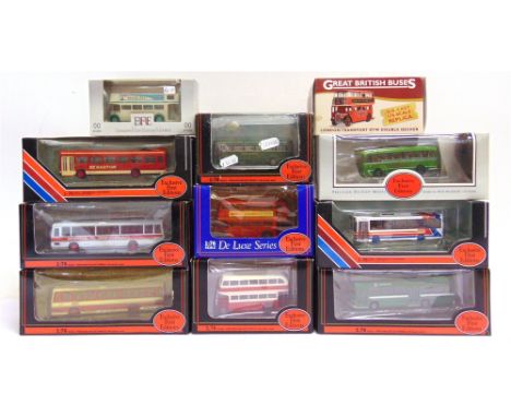 ELEVEN 1/76 SCALE DIECAST MODEL BUSES  by Exclusive First Editions (10), and Atlas Editions (1), each mint or near mint and b