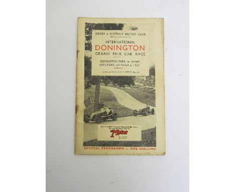 A 1937 Donnington Grand Prix programme