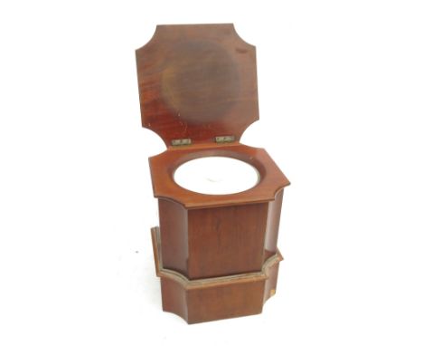 A 19th century mahogany commode, of column form with rebated corners, width 15.5ins 