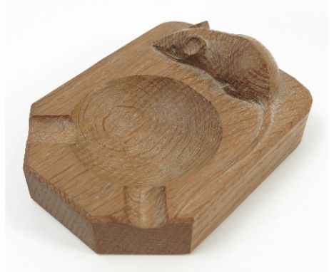 A Robert Mouseman Thompson oak ashtray