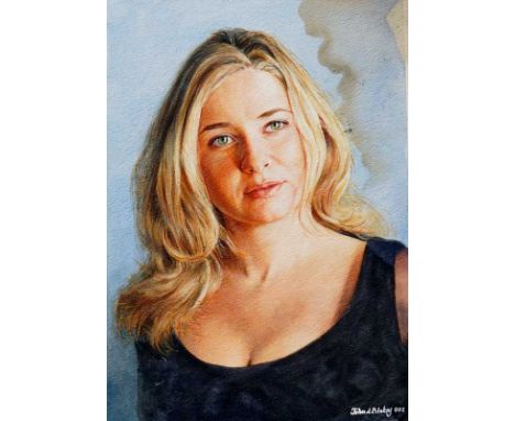 ? John A. Blakey - portrait of a young girl, watercolour, signed in white and dated '002 lower right, 43 cm x 31 cm, unframed