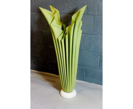 Georgia Jacob, French - a floor standing handkerchief light on circular white ceramic base, 102 cm high, Circa 1980s