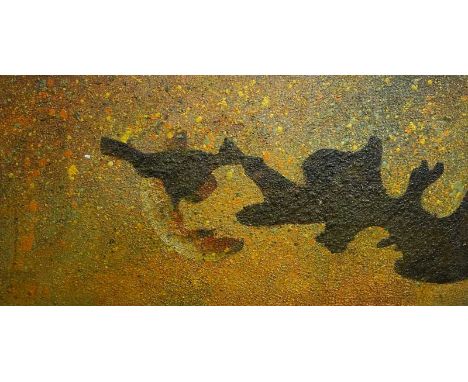 British School, Circa 1960 - four abstract pictures, acrylic on board, all  approx. 96 cm x 47 cm, framed