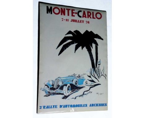 G. H. - Monte Carlo 7-11 Juillet '76, limited edition coloured lithograph, 65 cm x 45 cm