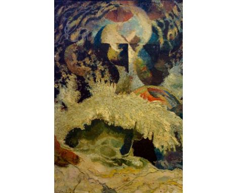 British School, Circa 1960 - two abstract pictures, acrylic on board, 60 cm x 72 cm approx., both framed
