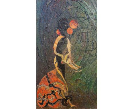British School, Circa 1960 - abstract, acrylic on board, 49 cm x 94 cm, unframed
