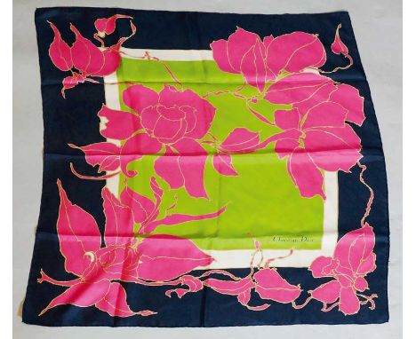 Christian Dior - a silk scarf, 76 cm square