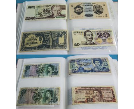 Album of Vintage World Bank Notes and Others. Approx 200 In Total. Comprises Brazil, USA, Japanese, Singapore, Russia, South 