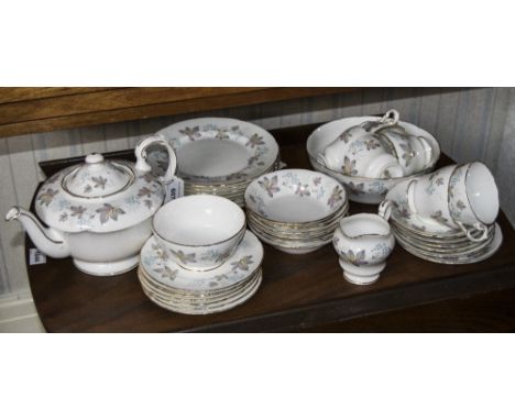 Paragon (enchantment) Tea Set comprising of tea pot, 8 side plates, 6 small bowls,6 cup saucers and side plates, milk jug and