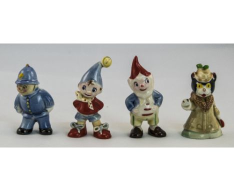 Wade - Vintage ( 4 ) Piece Noddy Set. Includes 1/ Noddy, 2/ Big Ears. 3/ Miss Fluffy Cat. 4/ P.C Plod. All Pieces are In Exce