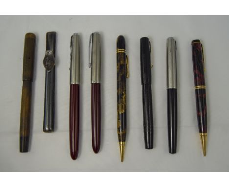 A Collection of Vintage Fountain Pens ( 8 ) In Total. Comprises Swan 2 - Mabie Todd & Co, 14ct Gold Nib Fountain Pen, Phillip