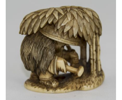 Japanese Very Fine 19th Century Ivory Netsuke. Unsigned. 1.25 Inches High. Excellent Condition. 