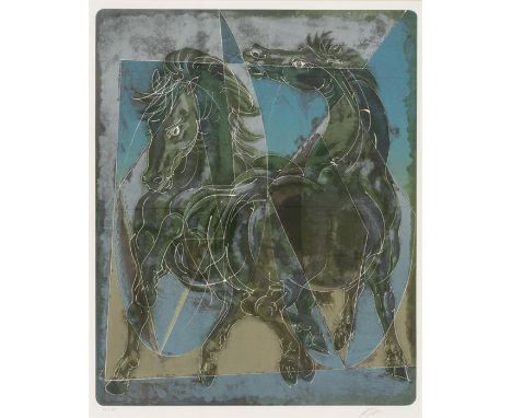 Hans ERNI (1909-2015)2 PferdeFarblithographie, 46/150, mit Bleistift signiert60 x 48 cmHans ERNI (1909-2015)2 horsesLithograp