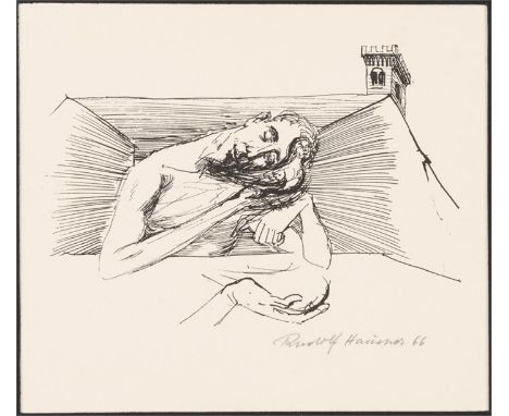 Rudolf HAUSNER (1914-1995)Das EiLithographie, mit Bleistift signiert und datiert 1966, Beilage aus dem Ausstellungskatalog "D