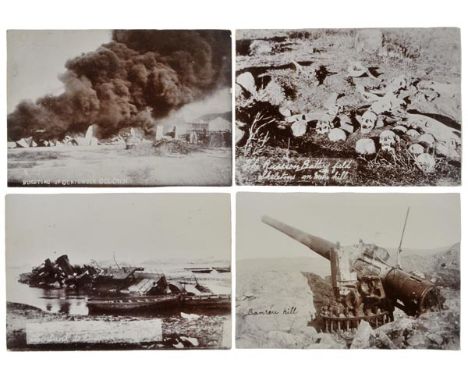 *Russo-Japanese War. A group of 29 gelatin silver print photographs of the Russo-Japanese war, 1904-06,  showing sunken battl