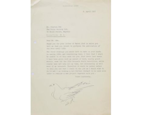 *Artist Autographs. An assorted collection of letters, 19th/20th century,  mostly autograph letters signed (unless stated), i