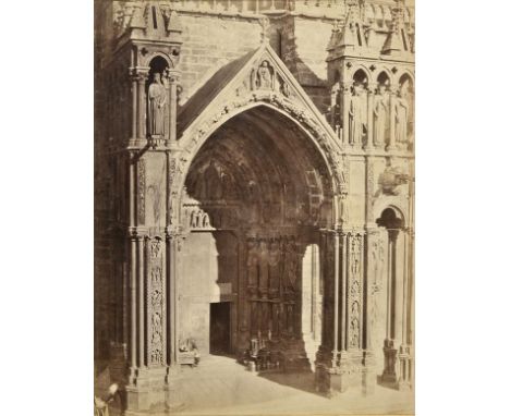 *Bisson (Louis-Auguste & Auguste-Rosalie). A group of 3 architectural photographs, circa 1860,  all details of Amiens Cathedr