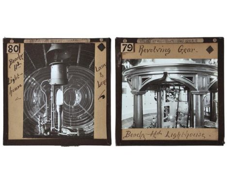 *Magic Lanterns. A group of 70 diapositive glass lantern slides, early 20th century,  largely of Beachy Head lighthouse and e