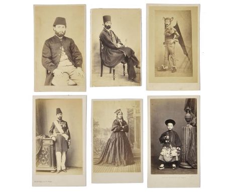 Cartes de Visite. An album containing 99 window-mounted cartes de visite albumen print portraits, circa 1860s,  including por