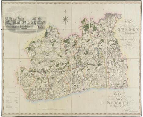 Surrey. Greenwood (C. & J.), Map of the County of Surrey from an Actual Survey, made in the Years 1822 & 1823, published Geor