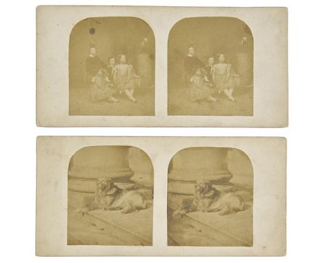 *Stereoviews. An assorted group of 13 stereoviews, circa 1855-60,  including 2 salt print stereoviews on off-white mounts, on