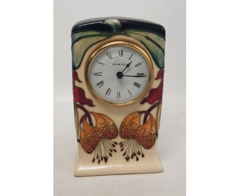 Moorcroft Anna Lily mantle clock (2nds). 