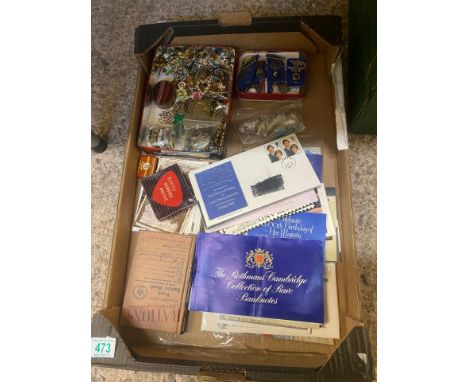 A Mixed Collection of Items to include Banknotes, Pin Badges, Walking Stick Badges, Postcards etc. (1 Tray) 