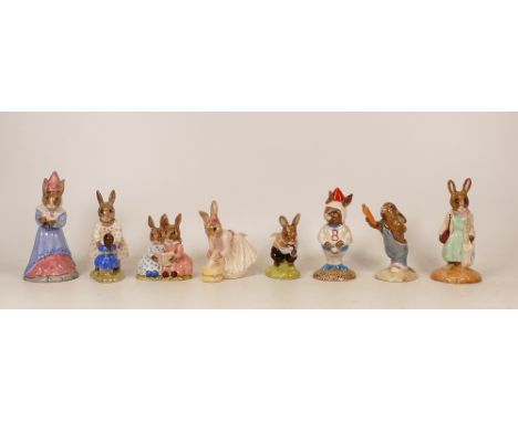 Royal Doulton Bunnykins to include Sundial DB213, Dollie DB8, Astro DB20, Shopper DB233, Storytime DB9, Ballerina DB176, Tom 