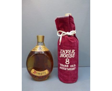 A bottle of Inver House Red Plaid Rare Scotch Whisky and a bottle of Dimple Old Blended Scotch Whisky. 