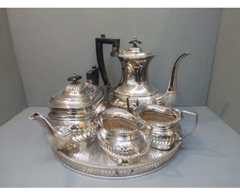 A silver plated five piece tea/coffee set. 