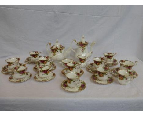 A Royal Albert Old Country Roses tea and coffee set, by repute unused. 