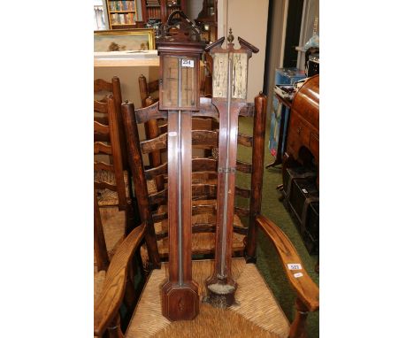 George Brown of Beverley Stick Barometer and a Charles Howorth of Halifax Mahogany Inlaid Stick Barometer 