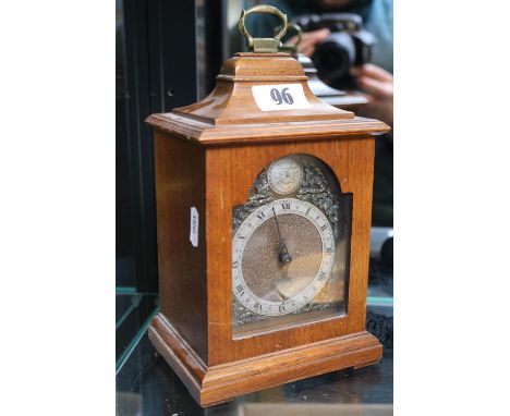 Rotherham of England mantel clock with Silvered Dial and Walnut case 