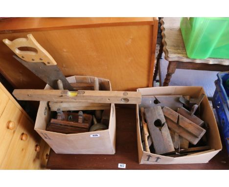 2 boxes of assorted Woodworkers hand tools 