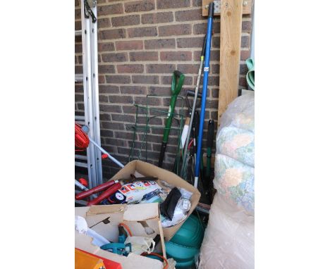 Collection of assorted garden tools and accessories 