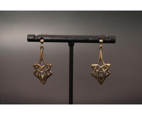 Pair of 9ct Gold Celtic design earrings 
