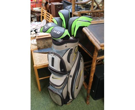 Set of Forgan F-35 Hybrid Golf Clubs and a Nike Golf Caddy 