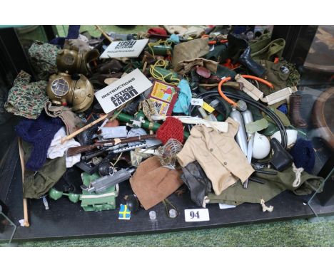 Good collection of Action Man clothing, Weapons, accessories and Leaflets to include Intelligence Manual etc