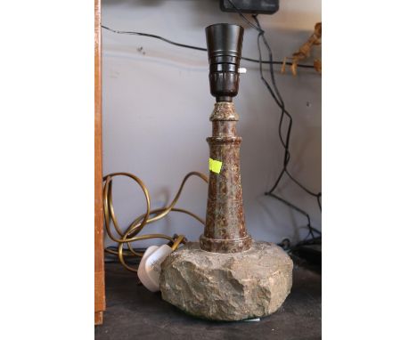 Cornish Serpentine lighthouse table lamp 21cm in Height 