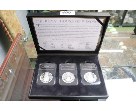Cased The Royal House of Windsor Proof Set of Silver Coins 