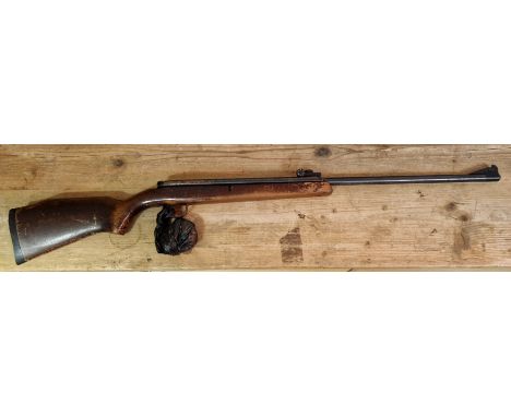 A Webley Osprey lever action .22 calibre air rifle , 109cm long, with a tin of pellets. (BUYER MUST BE 18 YEARS OLD OR ABOVE 