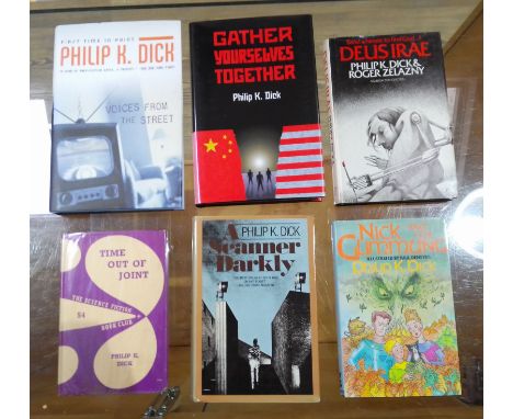 Philip K. Dick, six hardbacks: Time Out of Joint, A Scanner Darkly, Nick and the Glimmung, Deus Irae, Gather Yourselves Toget