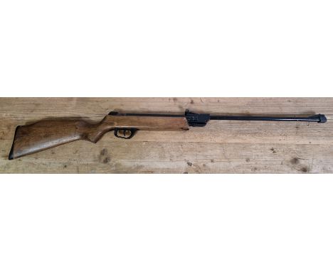 An elgamo .22 calibre break barrel air rifle, serial no.177686, 104cm long. (BUYER MUST BE 18 YEARS OLD OR ABOVE AND PROVIDE 