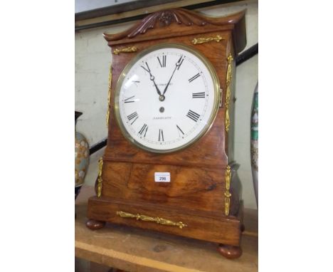 A 19th century rosewood cased bracket clock, dial marked 'D F Ormond, Arbroath', fusee movement, complete with pendulum and k