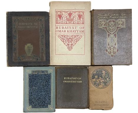 Six copies of The Rubaiyat of Omar Khayyam. Including 1935, light blue Morocco, 24mo, col plates, George Harrap. 1928 illustr