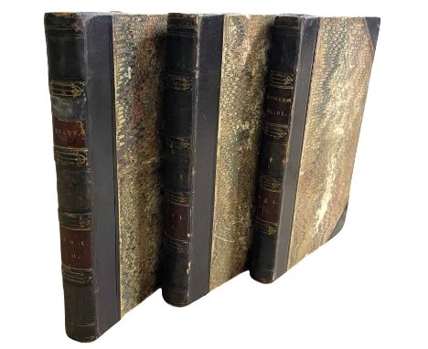 Masterman Ready, or The Wreck of the Pacific. By Captain Marryat. Three vol set, first editions 1841-1842. All bound in perio
