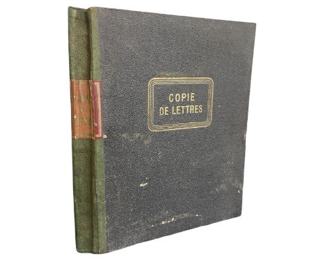 19th century copy book. 4to. With 78 pages filled, the rest blanks. Entries including 1876 Villa Rosalie, Cannes, France, in 