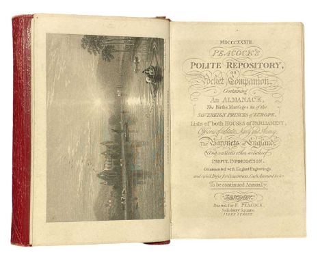 Almanac. Peacock's Polite Repository, or Pocket Companion; containing an Almanack, the Births, Marriages, etc. of the Soverei