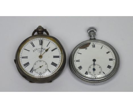 A silver open faced pocket watch the enamel dial inscribed 'J.G. Graves, Sheffield' and set with Roman numerals and subsidiar