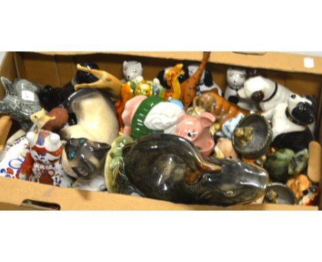 A quantity of 20th century ceramic animals to include examples by Wade, Pendelfin and Beswick and other ceramic figures.